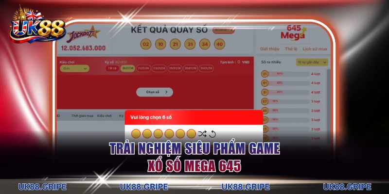 Trải nghiệm siêu phẩm game xổ số Mega 645